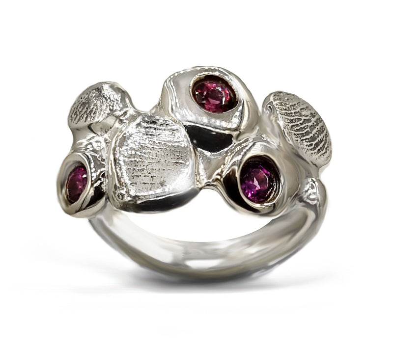 Hagit Sterling Silver Gemstone Sparkle Bubble Ring — View 6