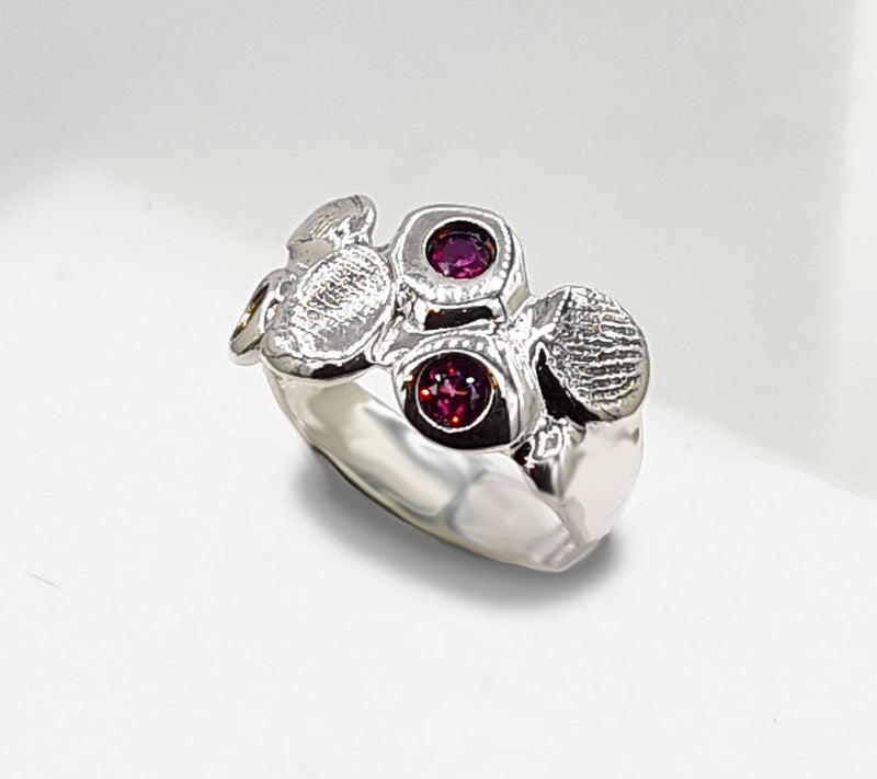 Hagit Sterling Silver Gemstone Sparkle Bubble Ring — View 7