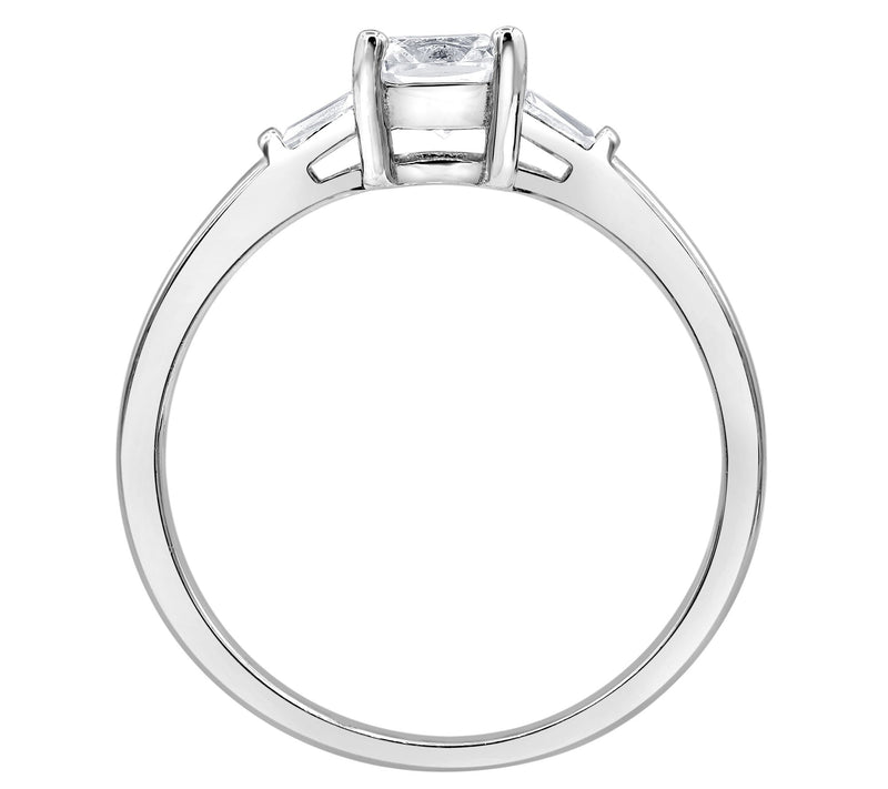 Diamonique 1.35 cttw Cushion Cut Solitaire Ring, Sterling — View 4