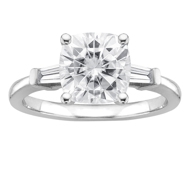 Diamonique 1.35 cttw Cushion Cut Solitaire Ring, Sterling — Main view