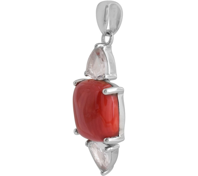Affinity Gems Dyed Bamboo & Rock Crystal Pendant, Sterling — View 4