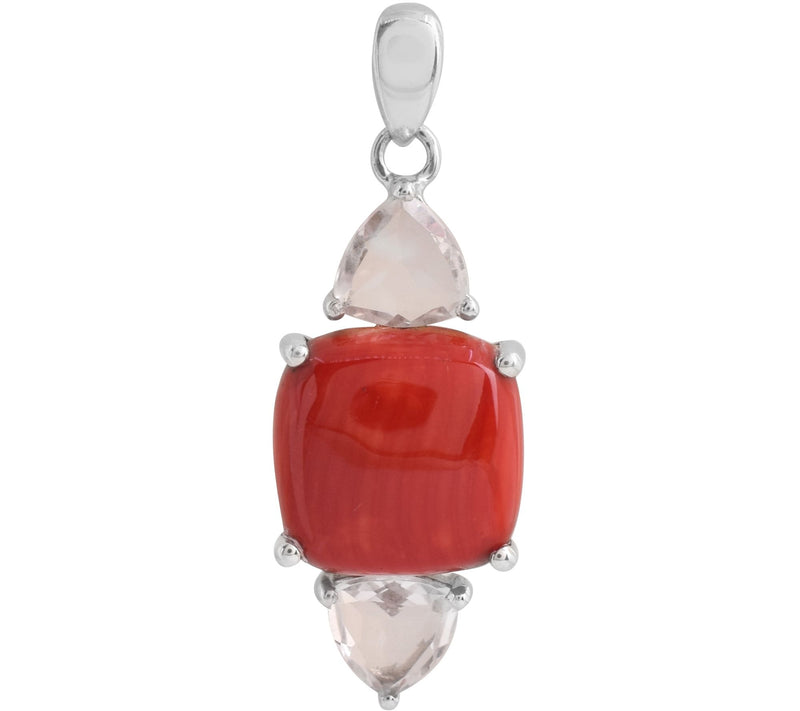 Affinity Gems Dyed Bamboo & Rock Crystal Pendant, Sterling — Main view