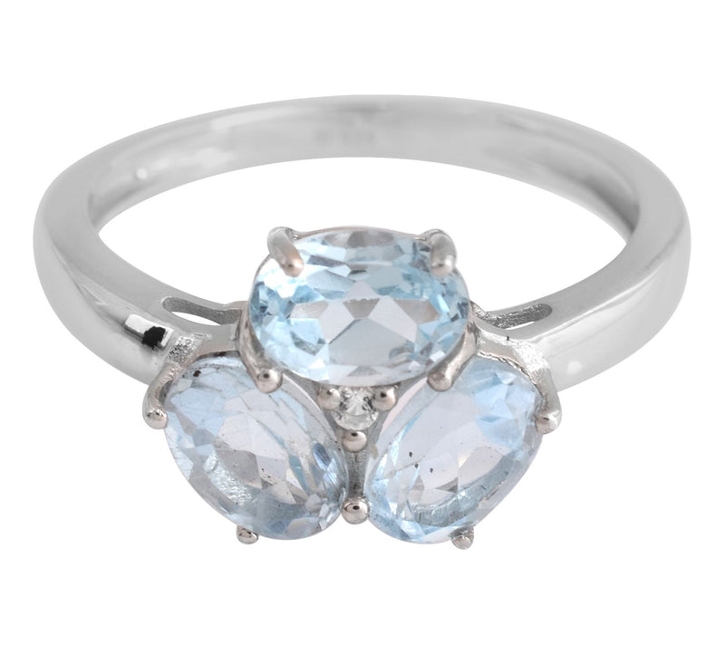 Affinity Gems Blue & White Topaz Ring, Sterling Silver — View 4