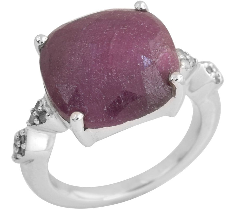 Affinity Gems Indian Ruby & Diamond Accent Ring, Sterling — View 5