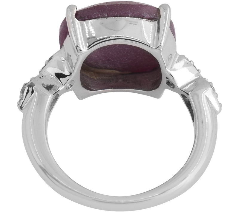 Affinity Gems Indian Ruby & Diamond Accent Ring, Sterling — View 4