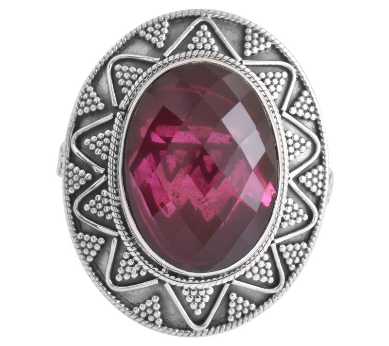 Artisan Crafted Doublet Pink Tourmaline QuartzRing, Sterling — View 4