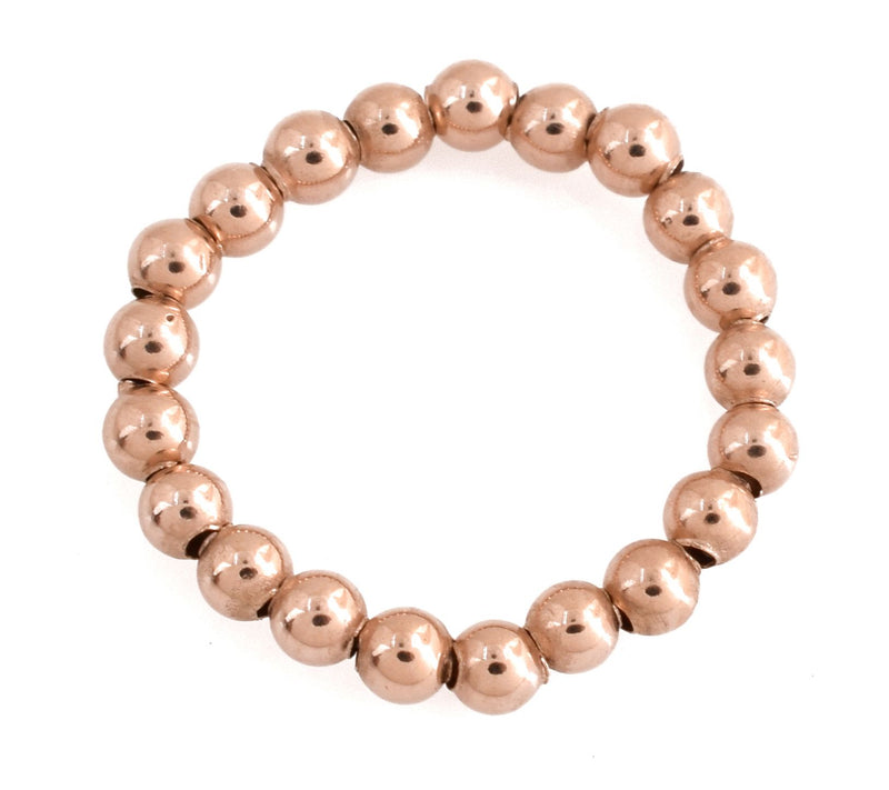 14K Rose Gold Plated Beaded Band Ring — View 4