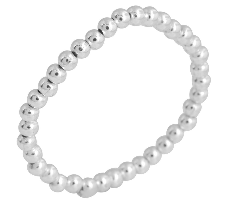 Sterling Silver Beaded Band Ring — View 3