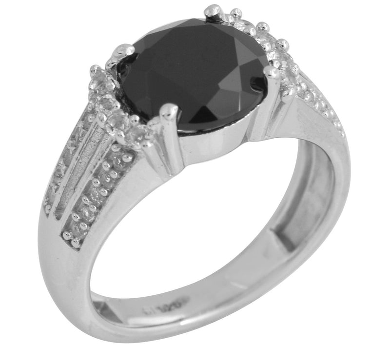 Affinity Gems Black Spinel & White Topaz R ing,Sterling — View 3