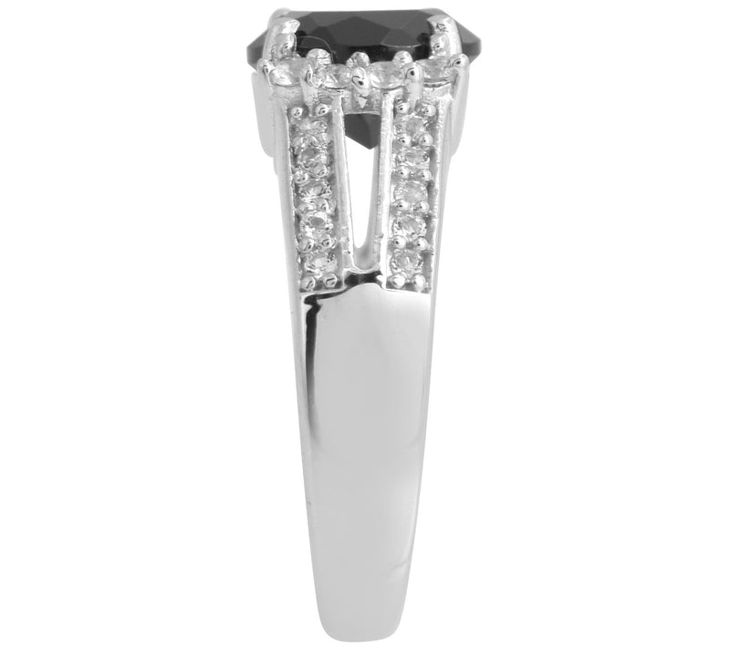 Affinity Gems Black Spinel & White Topaz R ing,Sterling — View 7