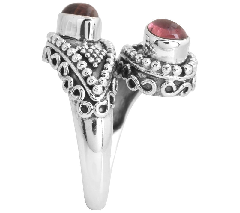 Artisan Crafted Sterling Silver Pink TourmalineBypass Ring — View 5