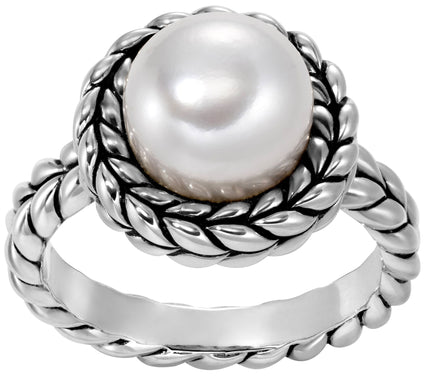 JAI Sterling Silver Cultured Freshwater Pearl Ring