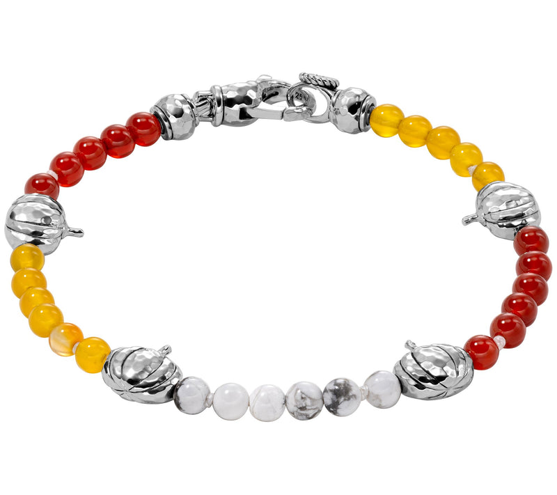 JAI Sterling Silver Symbols Pumpkin Gemstone Bracelet — Main view