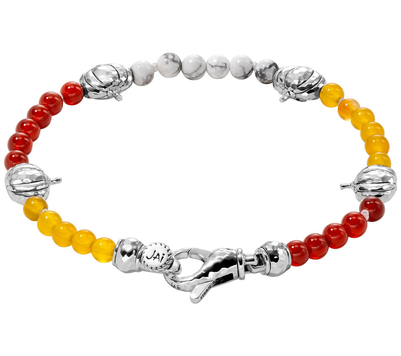 JAI Sterling Silver Symbols Pumpkin Gemstone Bracelet — View 2