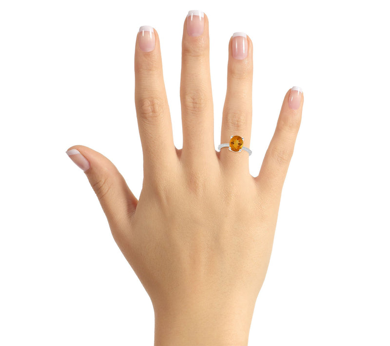 Affinity Gems Oval Gemstone & Diamond Ring, Sterling Silver — View 6