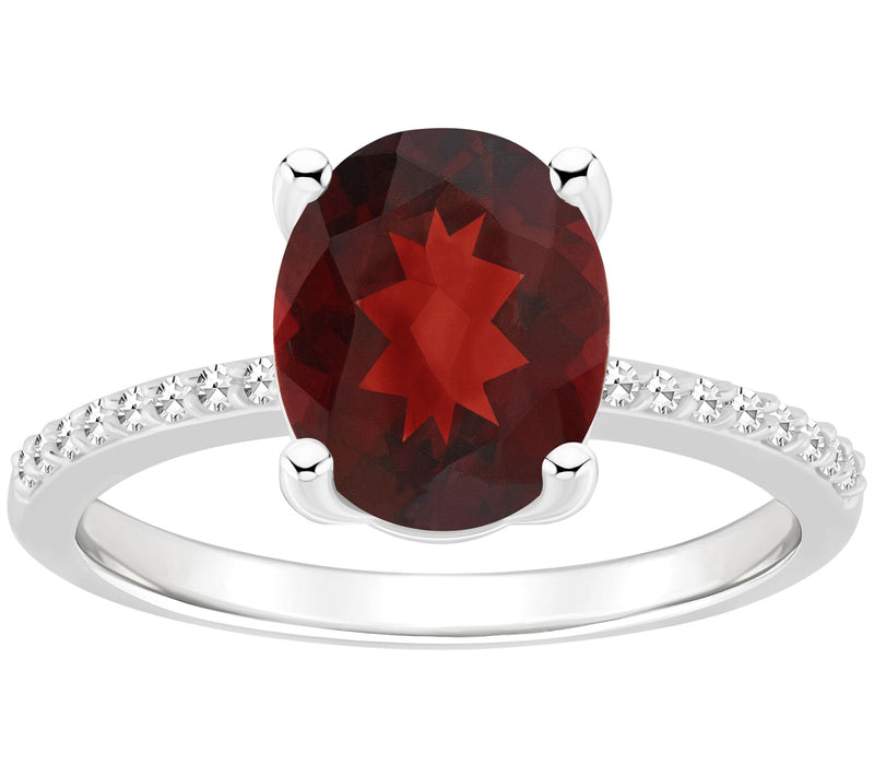 Affinity Gems Oval Gemstone & Diamond Ring, Sterling Silver — View 10