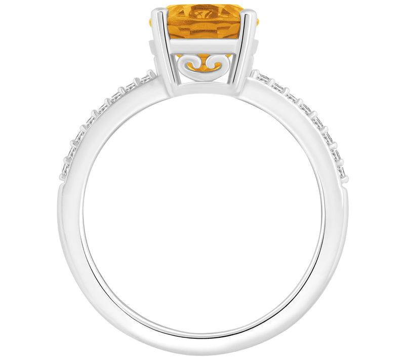 Affinity Gems Oval Gemstone & Diamond Ring, Sterling Silver — View 4