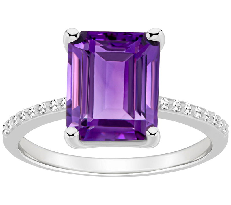 Affinity Gems Emerald Gemstone & Diamond Ring, Sterling — View 9