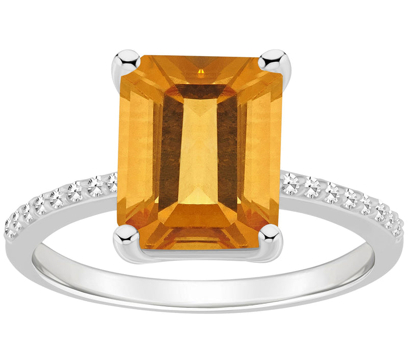 Affinity Gems Emerald Gemstone & Diamond Ring, Sterling — View 10