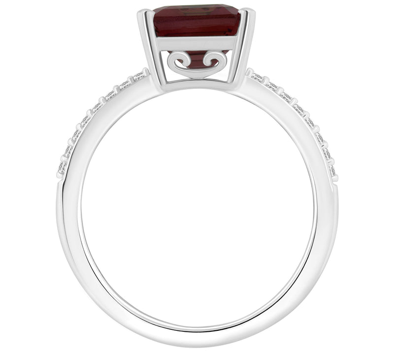 Affinity Gems Emerald Gemstone & Diamond Ring, Sterling — View 4