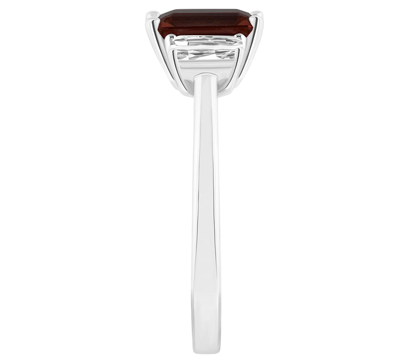 Affinity Gems Emerald Cut Blue & White Topaz Ring, Sterling — View 3