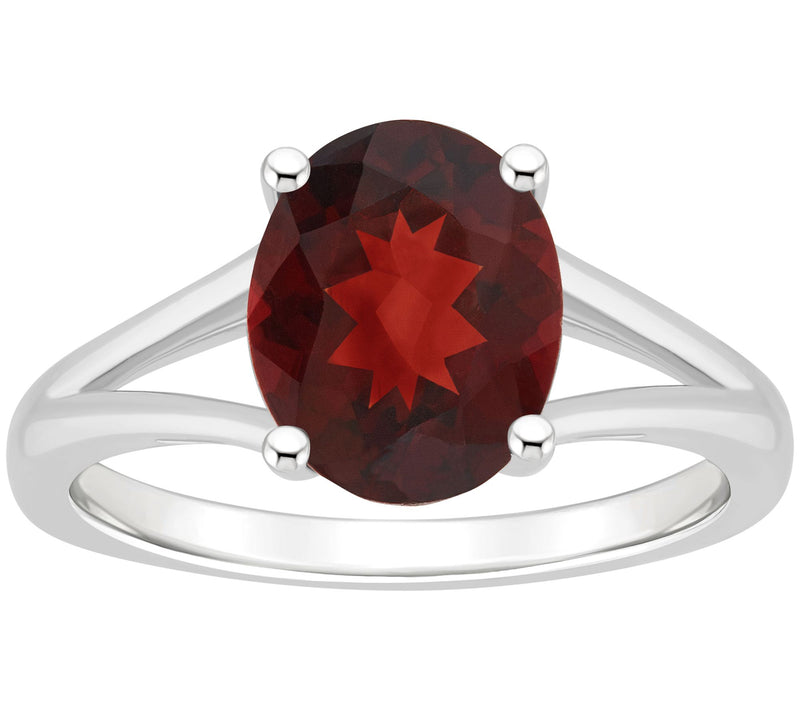 Affinity Gems Oval Gemstone Split Shank Ring, Sterling Silver — View 9