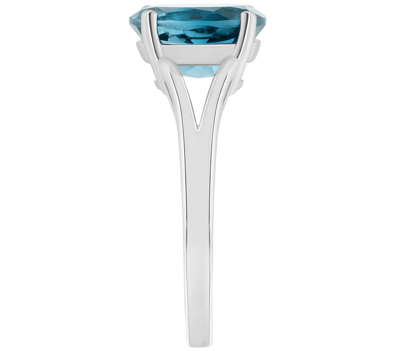Affinity Gems Oval Blue Topaz Split Shank Ring,Sterling — View 5