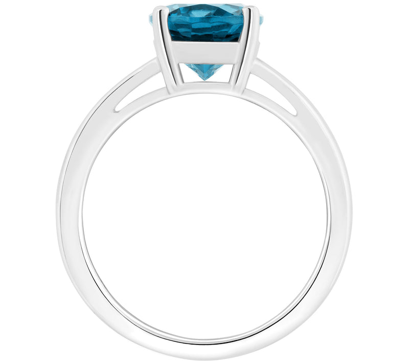 Affinity Gems Oval Blue Topaz Split Shank Ring,Sterling — View 4