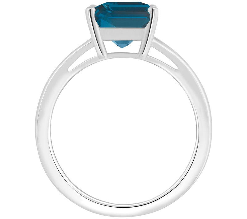 Affinity Gems Emerald Cut London Blue Topaz Ring, Sterling — View 4