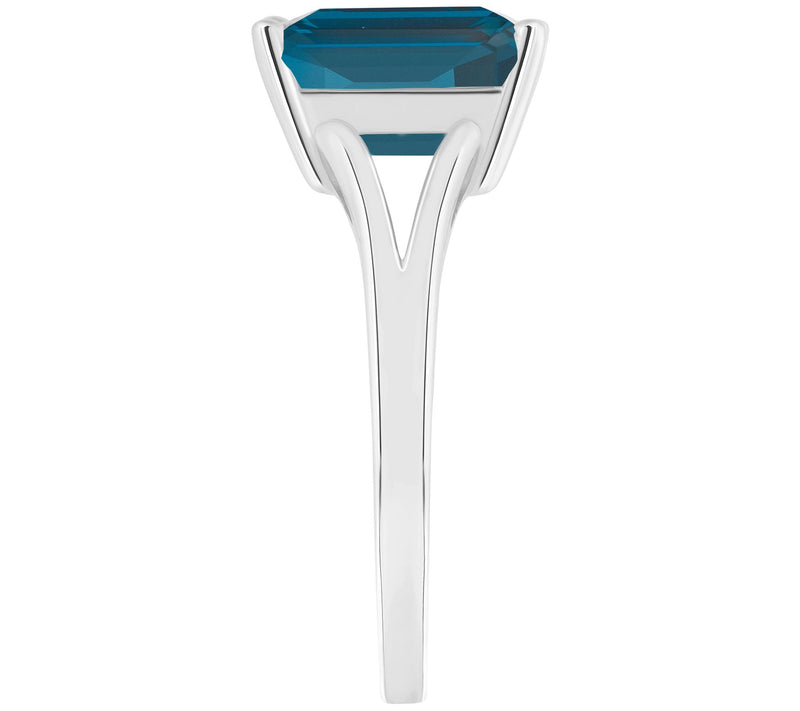 Affinity Gems Emerald Cut London Blue Topaz Ring, Sterling — View 5