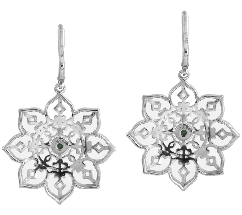 Affinity Gems Floral Turquoise Dangle Earrings,  Sterling — View 8
