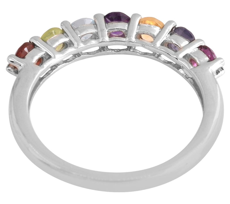 Affinity Gems 0.70 cttw Multi-Gemstone Band Ring, Sterling — View 5
