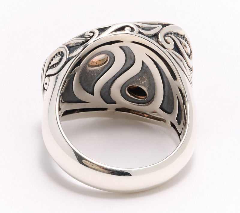 Third Person Sterling Silver Creative Soul Yin Yang Gemstone Ring — View 5