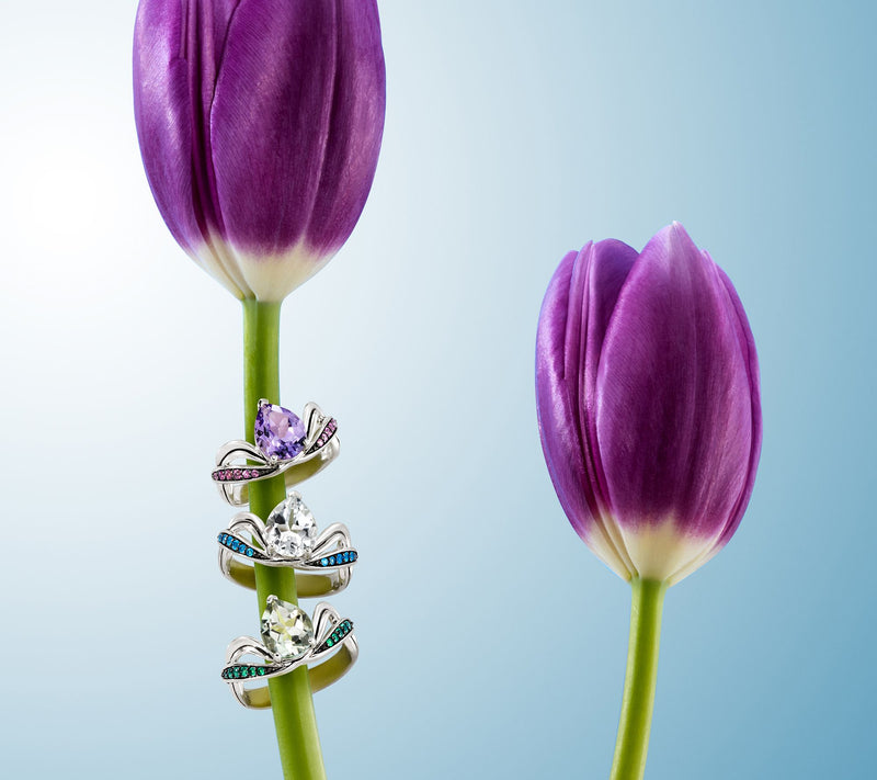 Third Person Sterling Silver Garden Party Gemstone Ring — View 7
