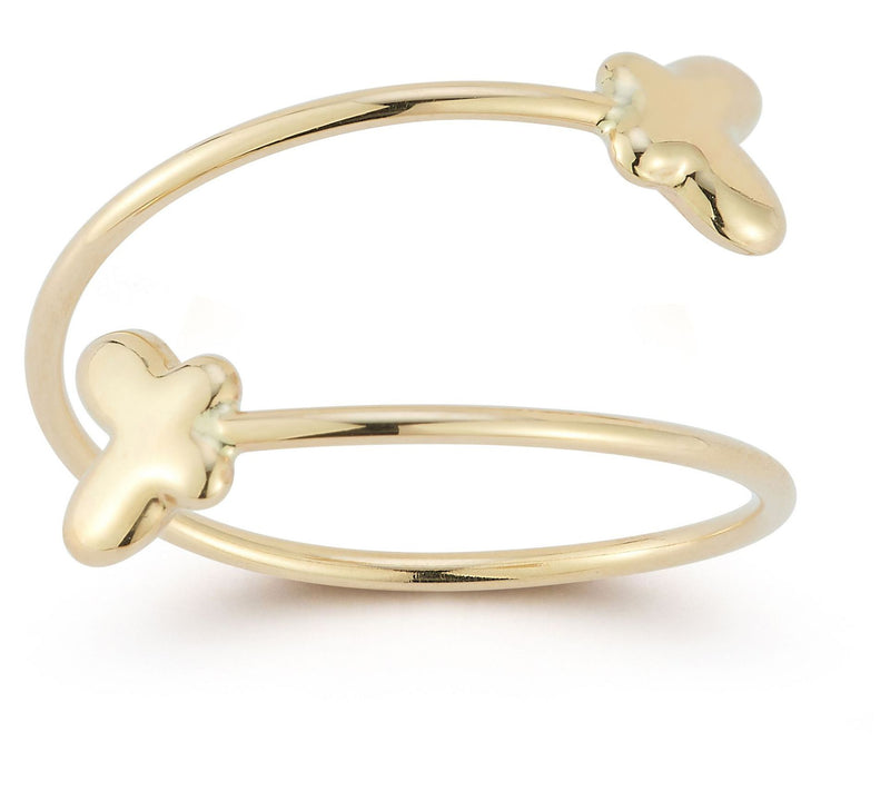 Luminosa Gold Adjustable Butterfly Wrap Ring, 14K — View 7