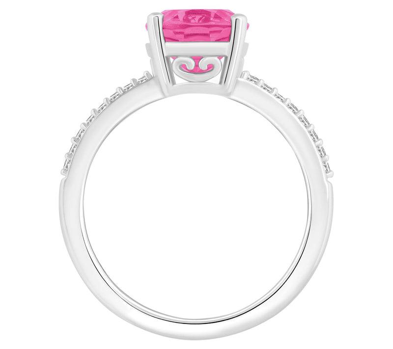Affinity Gems Oval Topaz & Diamond Ring, Sterling Silver — View 2