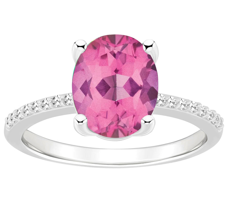 Affinity Gems Oval Topaz & Diamond Ring, Sterling Silver — View 7