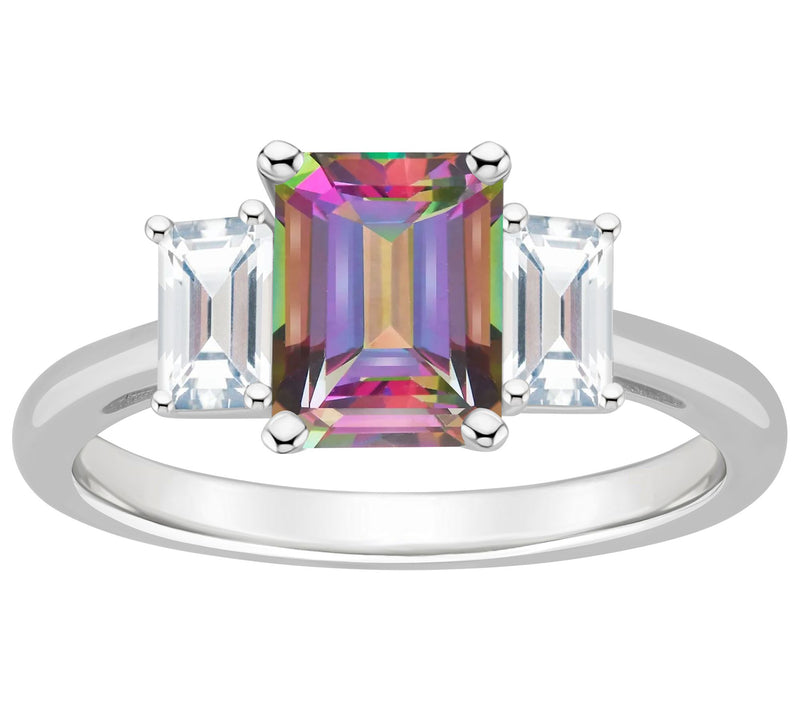 Affinity Gems Emerald Cut Multi-Colored Topaz Ring, Sterling — View 8