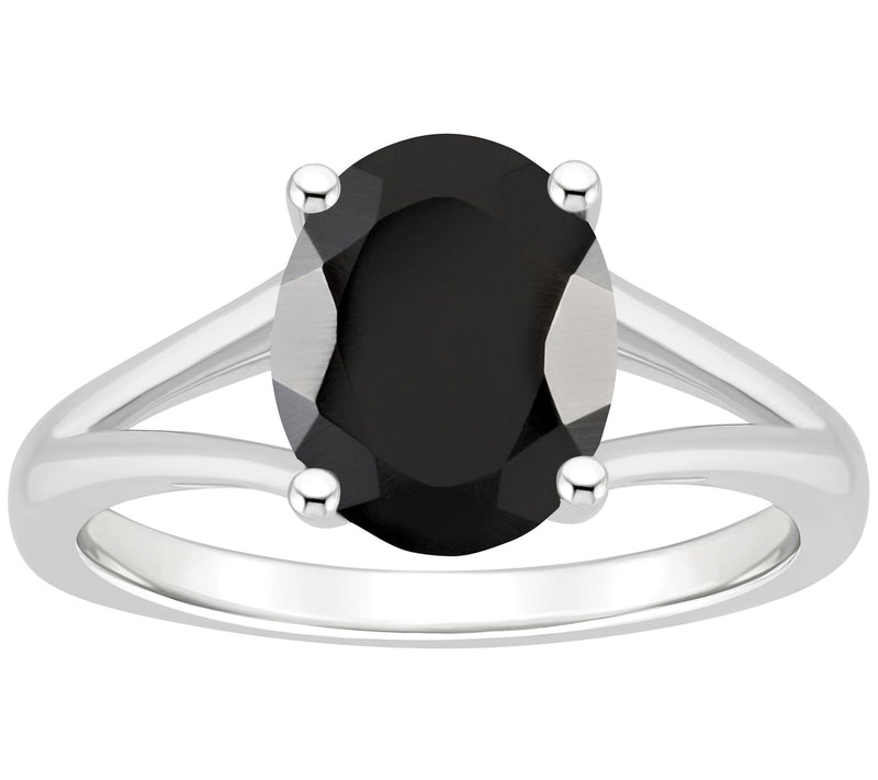 Affinity Gems Oval Onyx Split Shank Ring, Sterling Silver — View 3