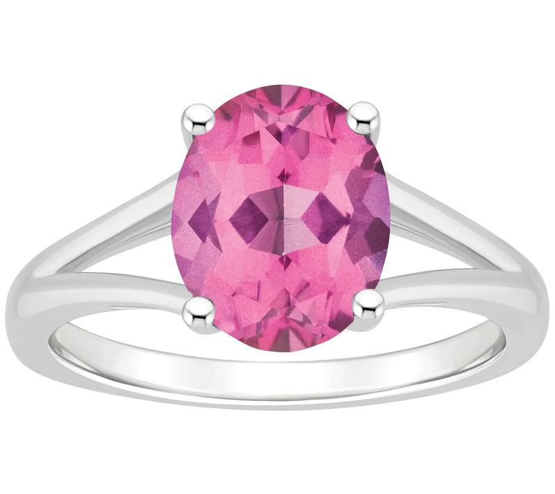 Affinity Gems Oval Topaz Split Shank Ring, Sterling Silver — View 8