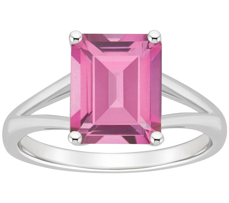 Affinity Gems E merald Cut Topa z Split Shank R ing, Sterling — View 8