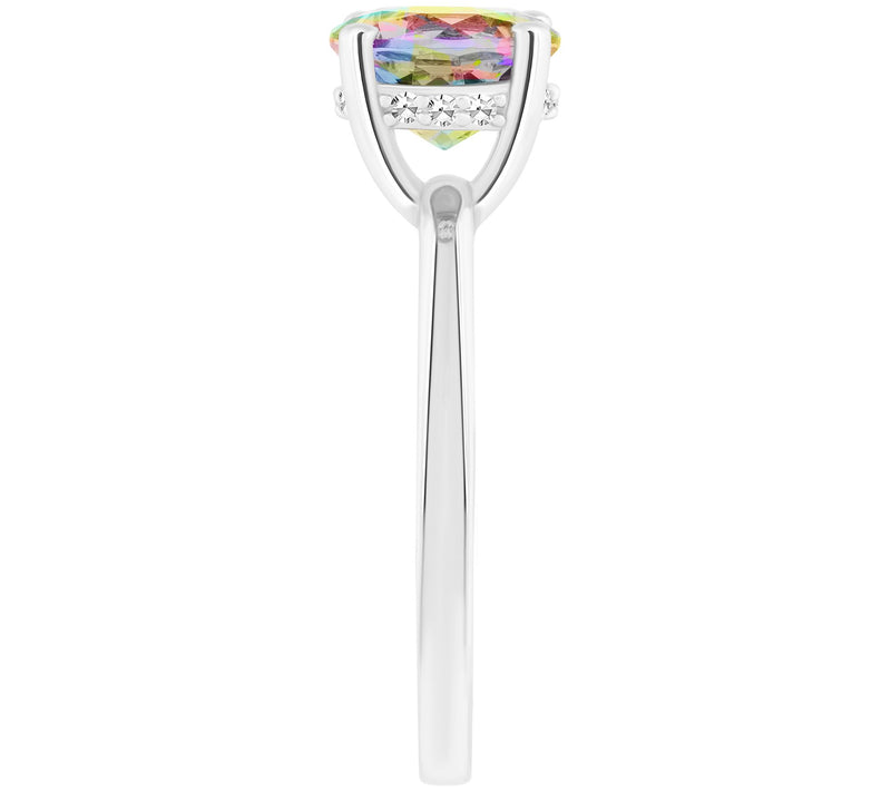Affinity Gems Round Topaz & Diamond Gallery Ring, Sterling — View 5