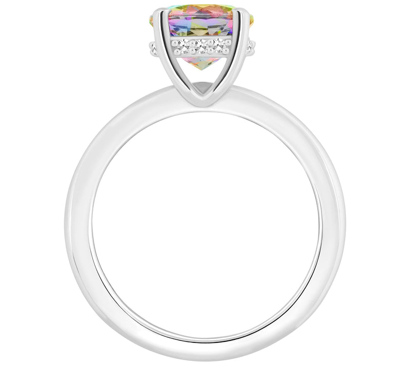 Affinity Gems Round Topaz & Diamond Gallery Ring, Sterling — View 4