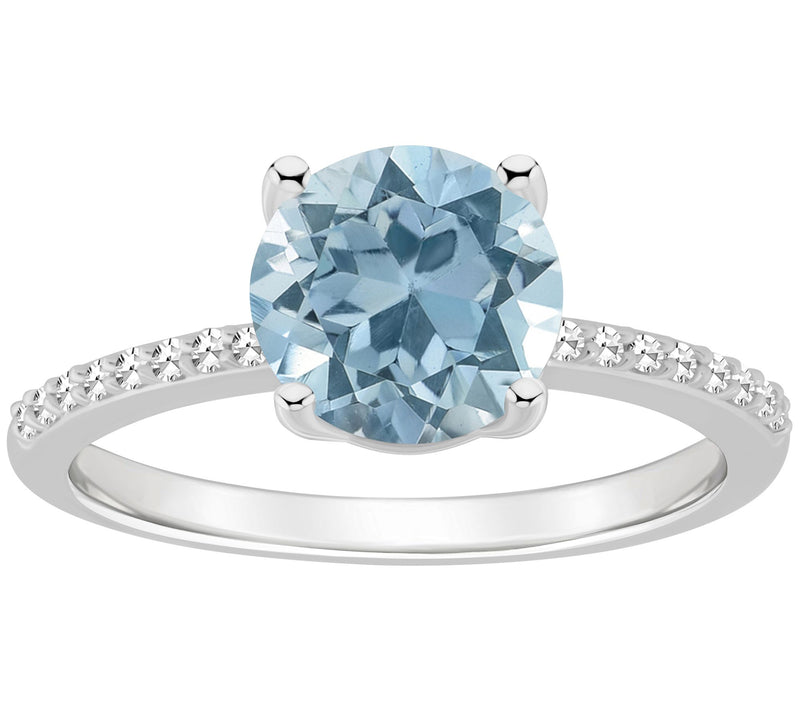 Affinity Gems Round Gemstone & Diamond Band Ring, Sterling — View 8