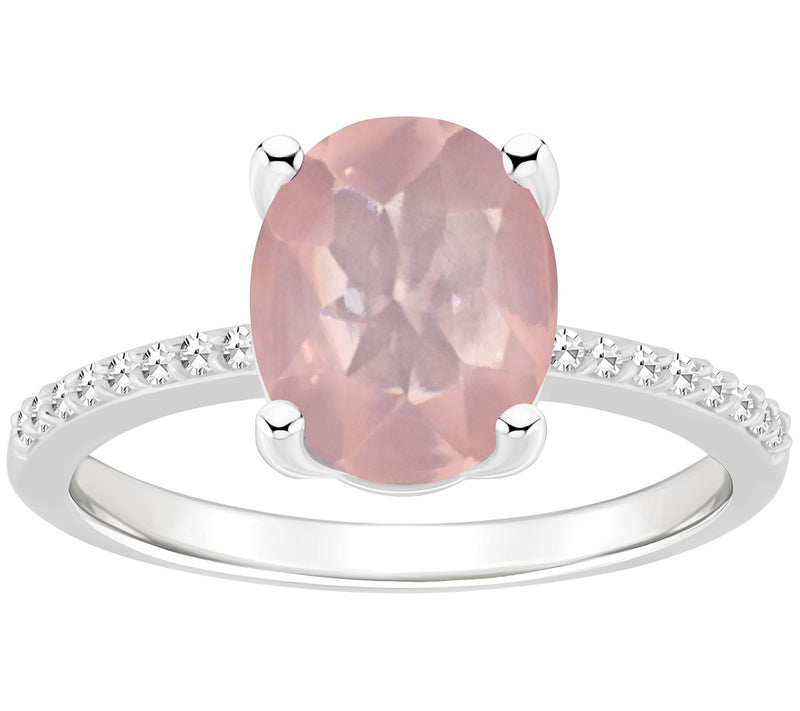Affinity Gems Oval Gemstone & Diamond Band Ring, Sterling — View 8