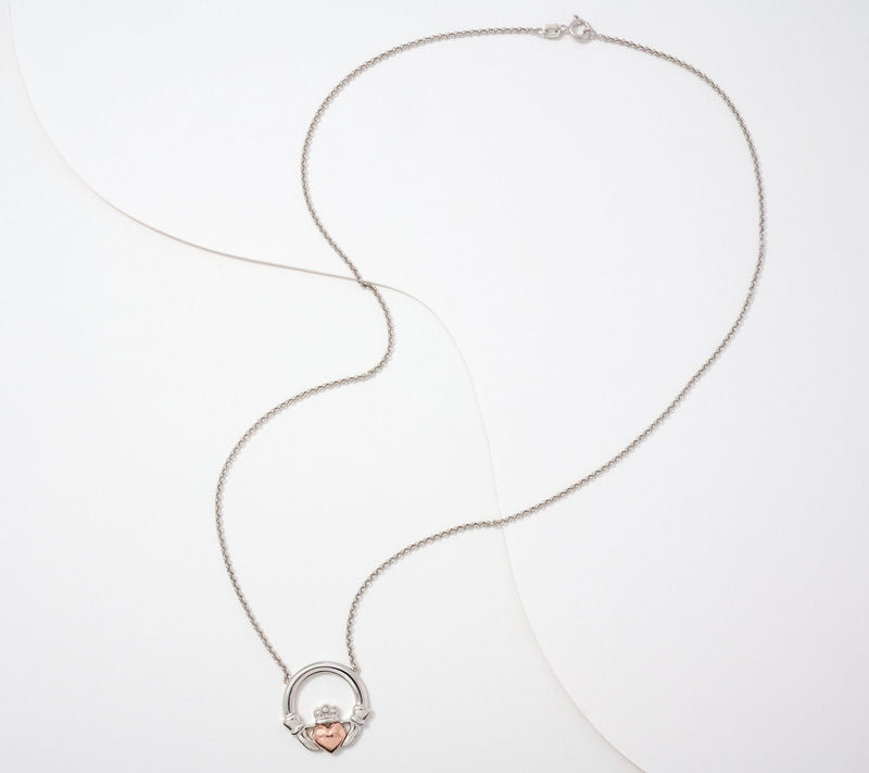 Solvar Sterling Silver Claddagh Necklace — View 2