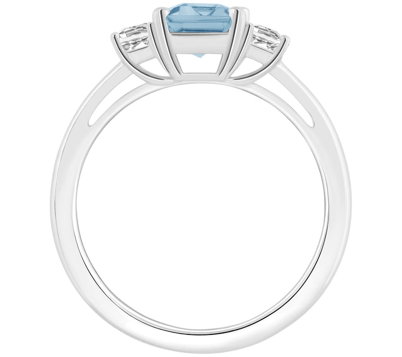 Affinity Gems Emerald Cut 3-Stone Gemstone Ring , Sterling — View 2