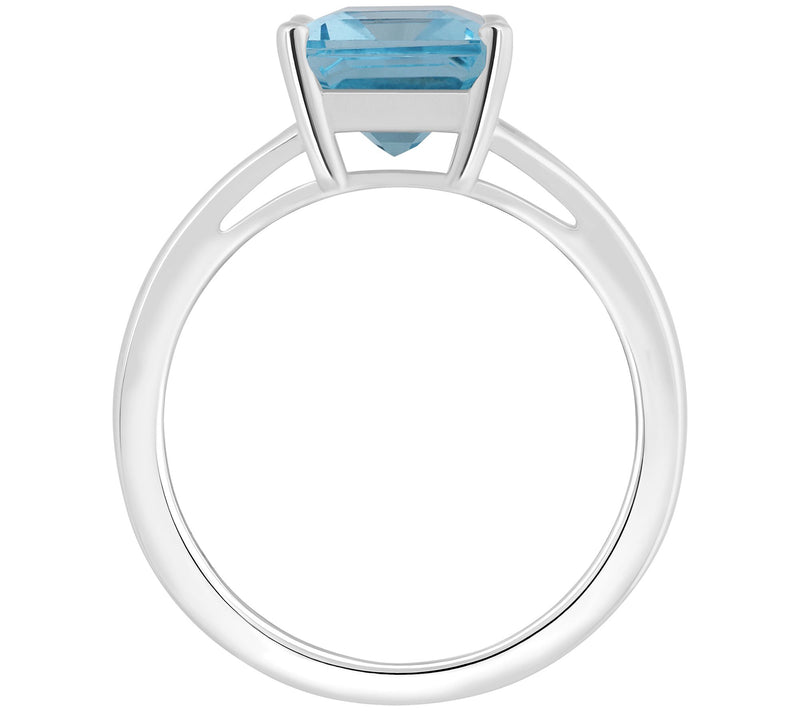 Affinity Gems Solitaire Emerald Cut Gemstone Ring, Sterling — View 2