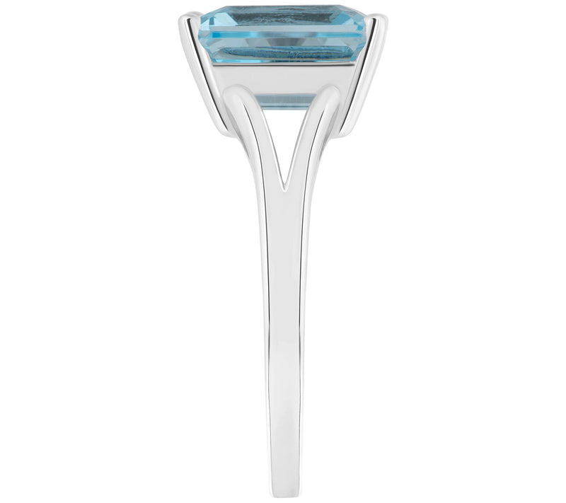 Affinity Gems Solitaire Emerald Cut Gemstone Ring, Sterling — View 3