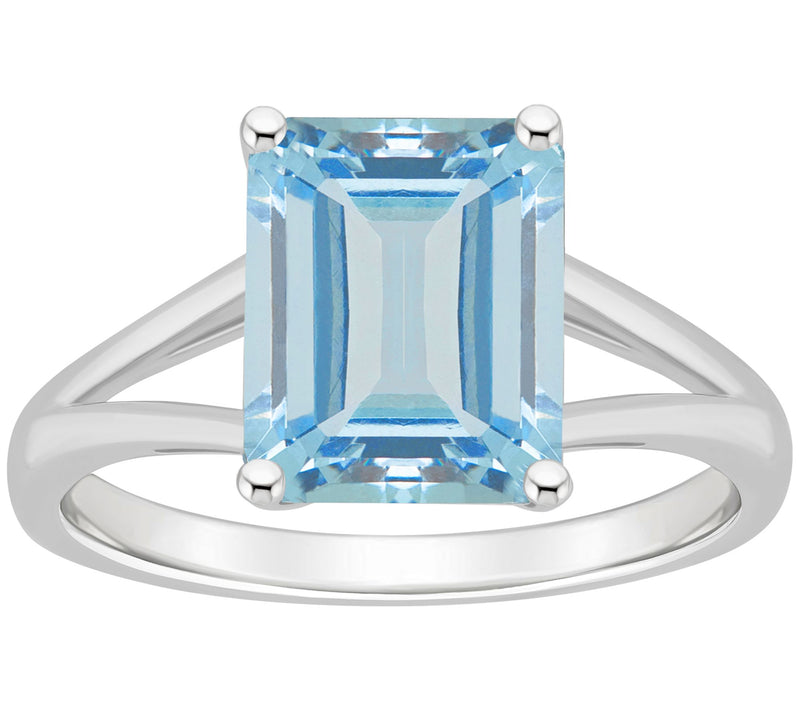 Affinity Gems Solitaire Emerald Cut Gemstone Ring, Sterling — View 8